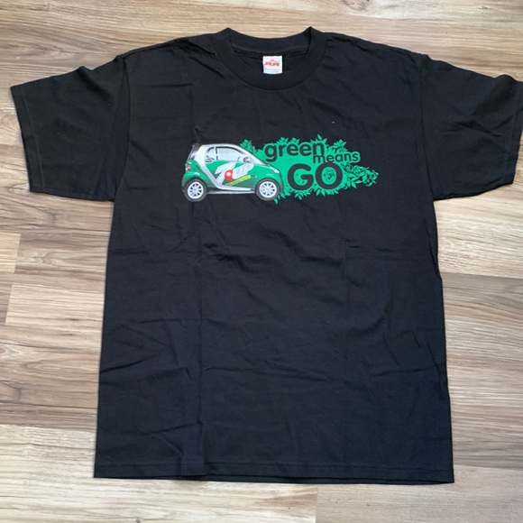 Vintage Y2K 7 UP Green Means Go Large Teeshirt logo 7up soda promo electric car - Picture 4 of 4